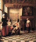 HOOCH, Pieter de, A Woman Drinking with Two Men s